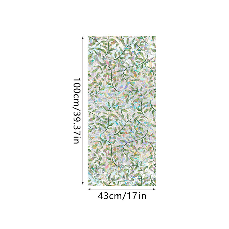 Stained Colorful Flower Plant Door Sticker Curtain Window Glass Sticker Rainbow