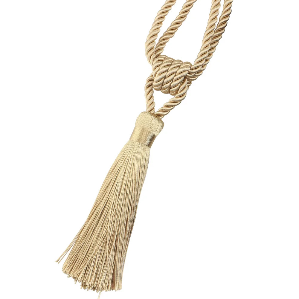 1Pc Handmade Tassel Curtain Tieback Room Accessories Gold Curtain Buckle Rope Ho