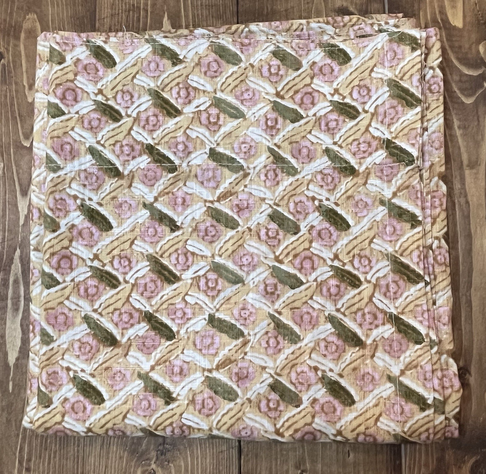 West Elm Pierce & Ward Floral Lattice Curtain 48×96” Mahogany Rose NWOT