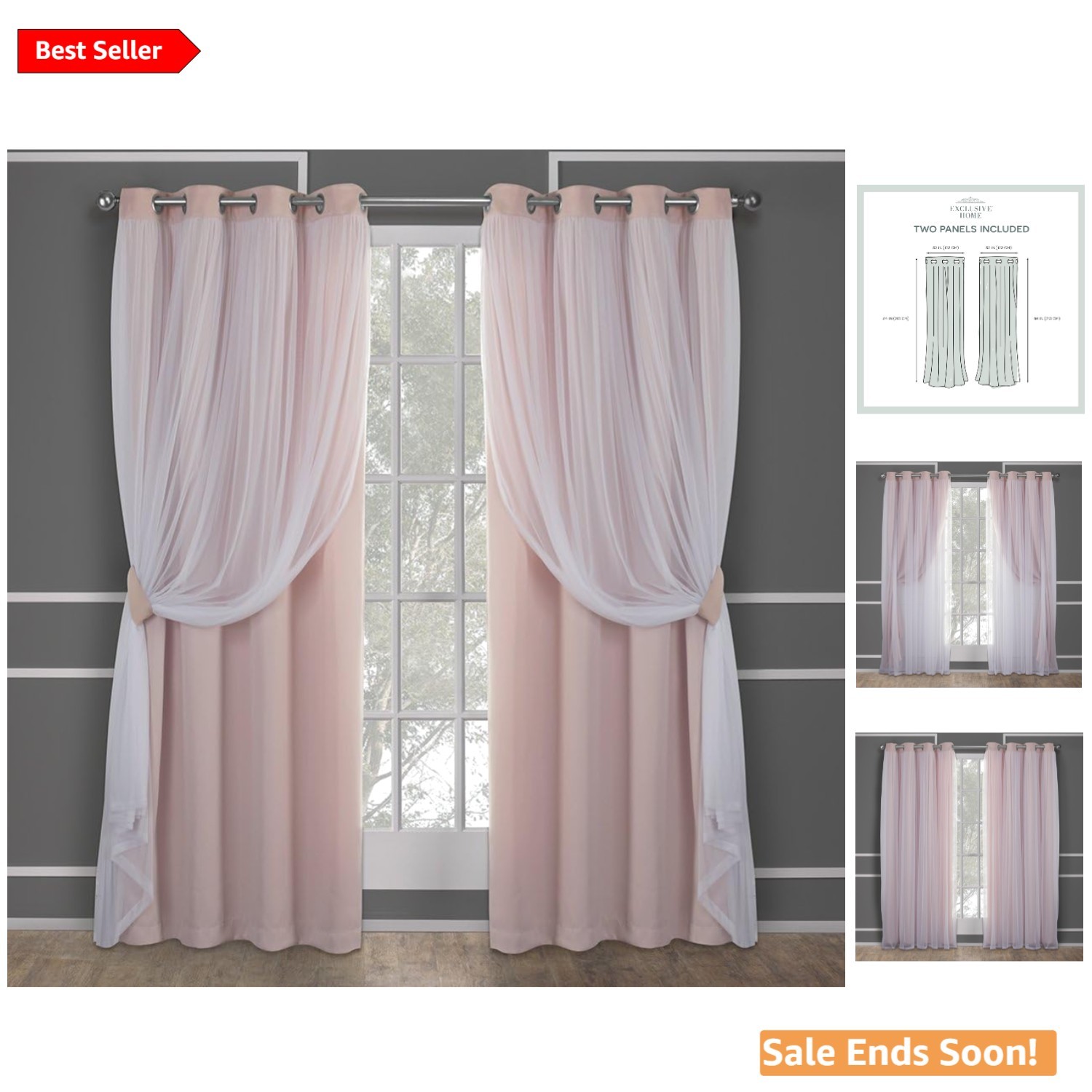 Indoor Curtains with Blackout and Sheer Layers for Privacy and Light Control …