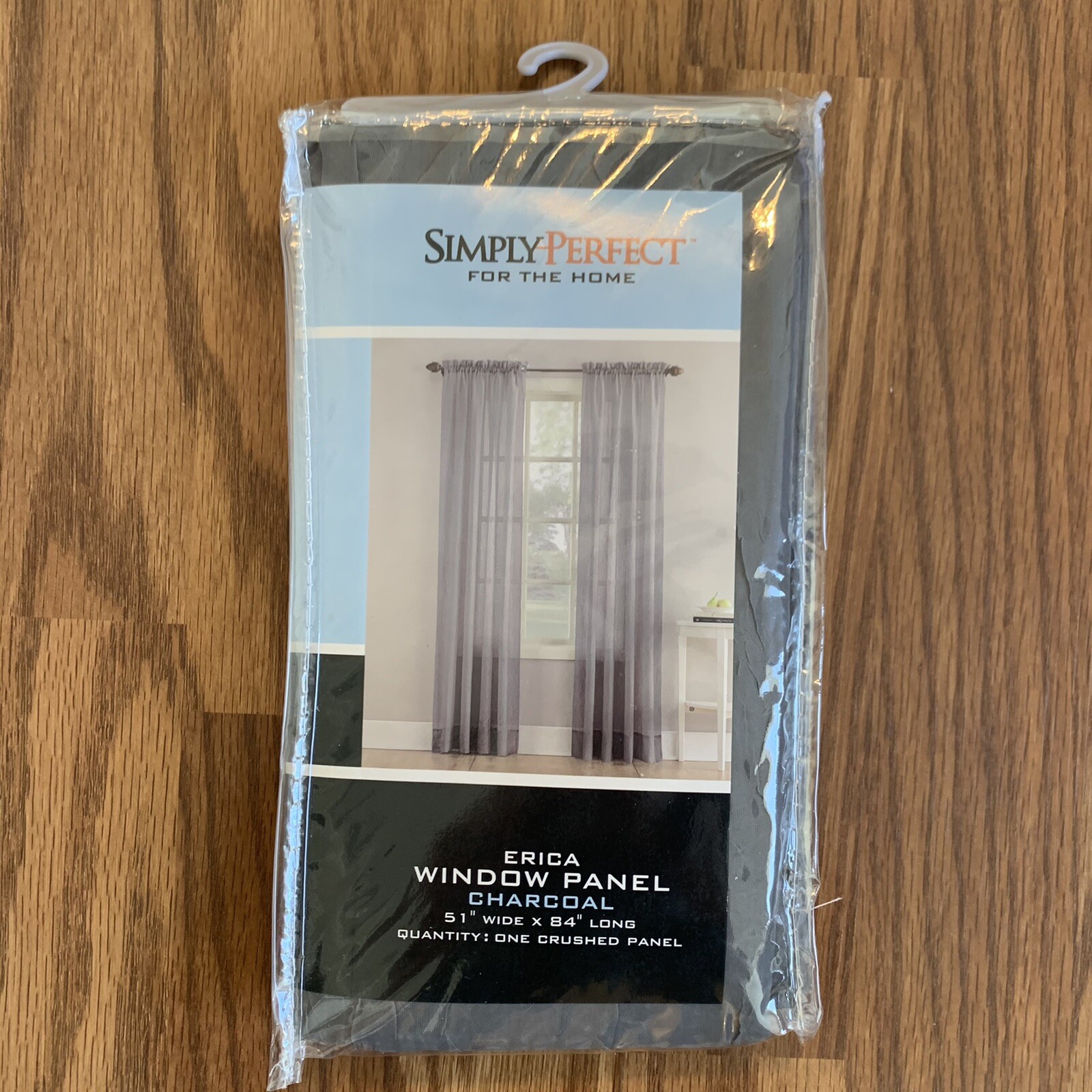 Simply Perfect Window Crushed Panel Charcoal Gray, 51” Wide 84” Long QTY 1 NEW!
