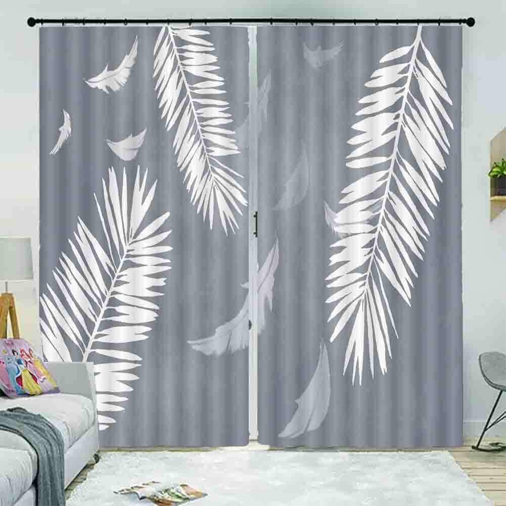 Feather Property Sky 3D Curtain Blockout Photo Printing Curtains Drape Fabric