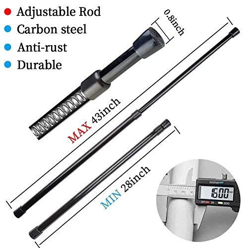 2pcs Spring Tension Curtain Rod，28-43 Inches Adjustable Expandable Pressure