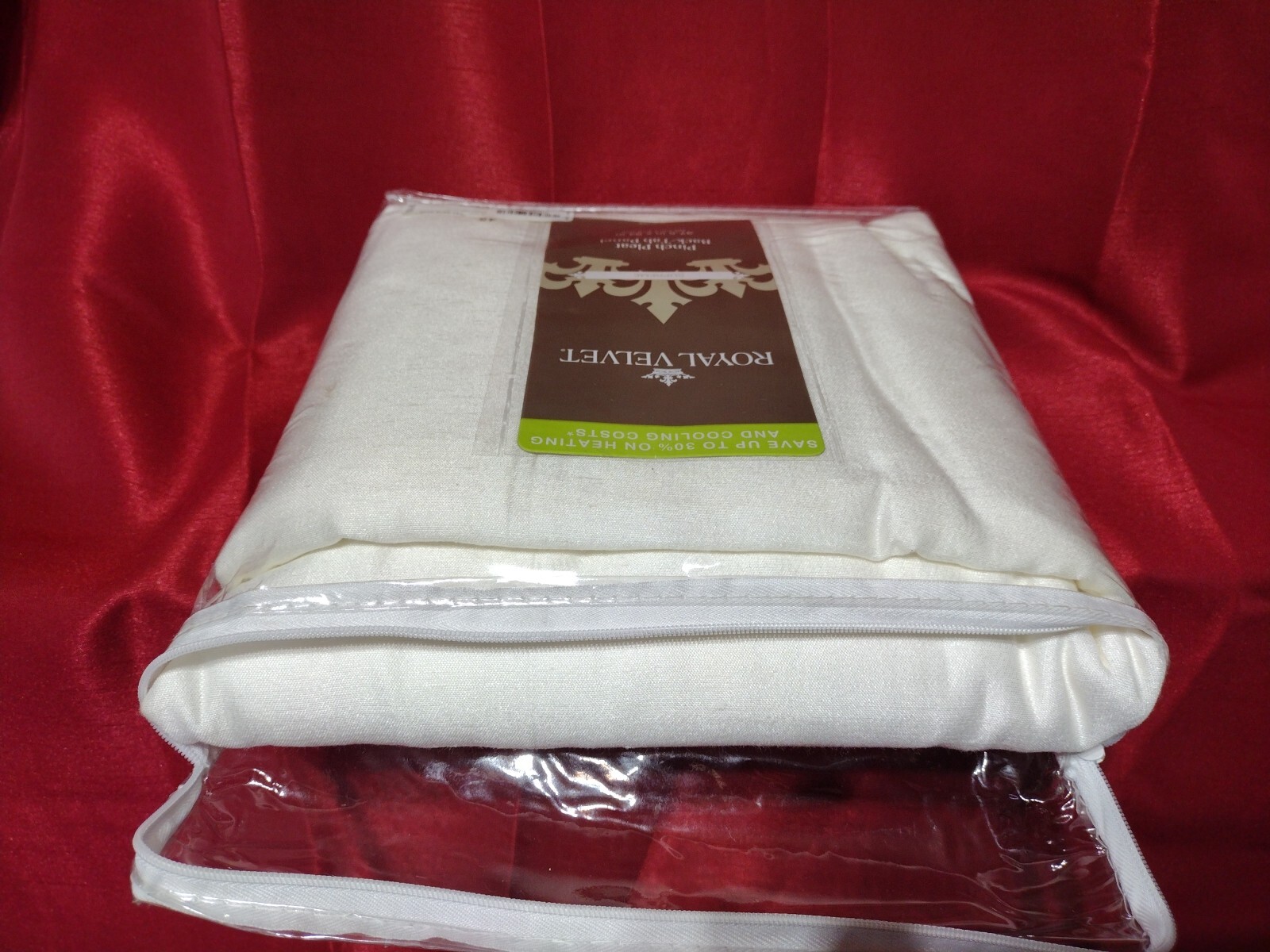 Royal Velvet Supreme Cream Pinch Pleat Back Tab Panel 37.5″ W x 84″ MSRP $110.00