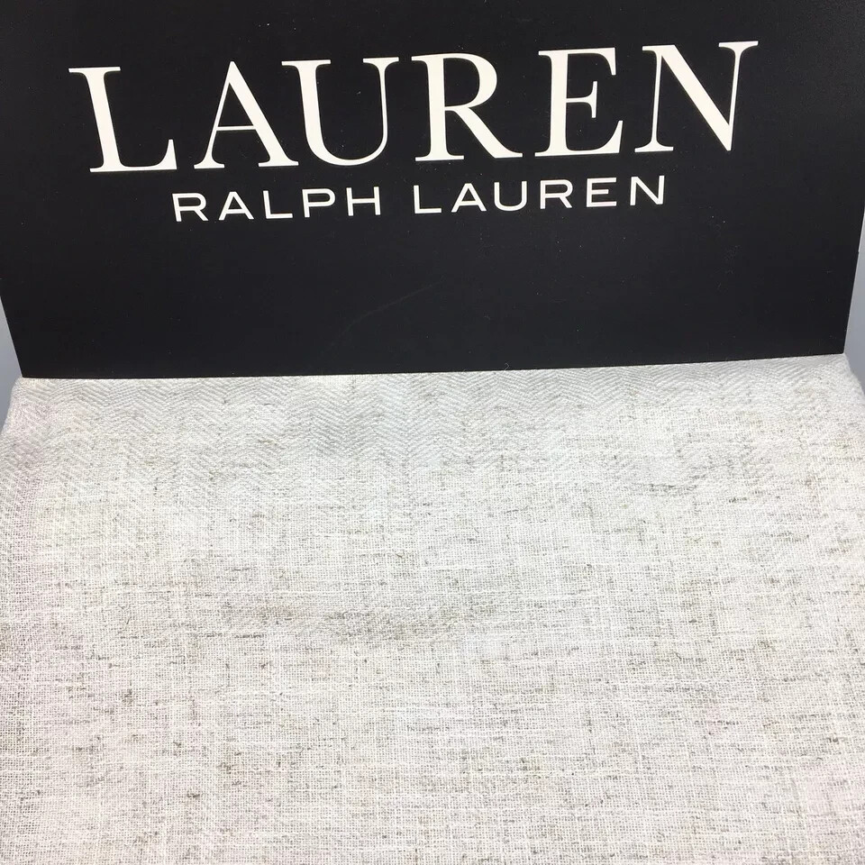 Ralph Lauren Linen Herringbone Blackout Window Curtains 2-Panels 52×84 Natural