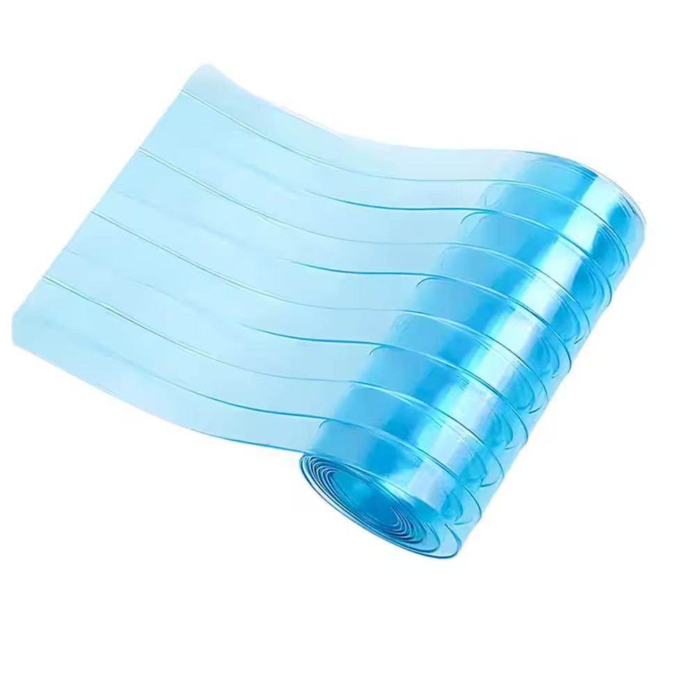 Blue Polyester 7.28 In. W X 78.74 In. L Blackout Curtain Vinyl Replacement Strip