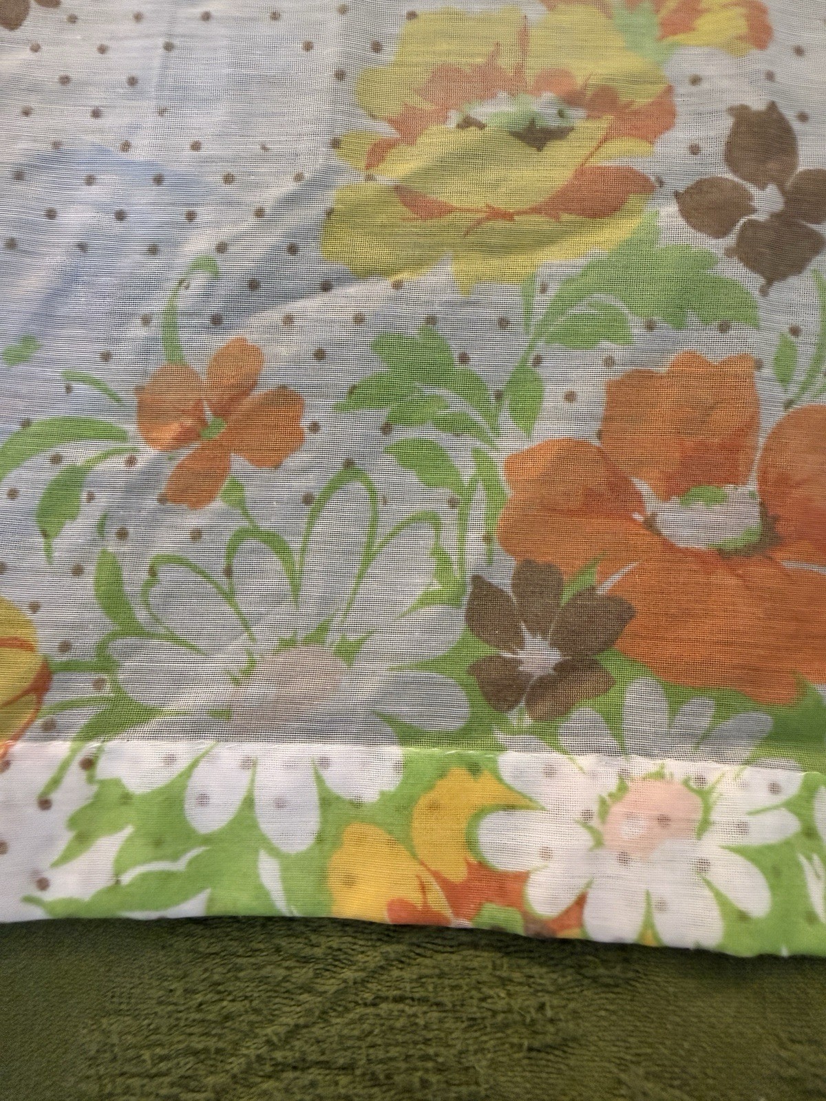 Vintage 70’s Flower Power Cafe Curtains (3 Pair)