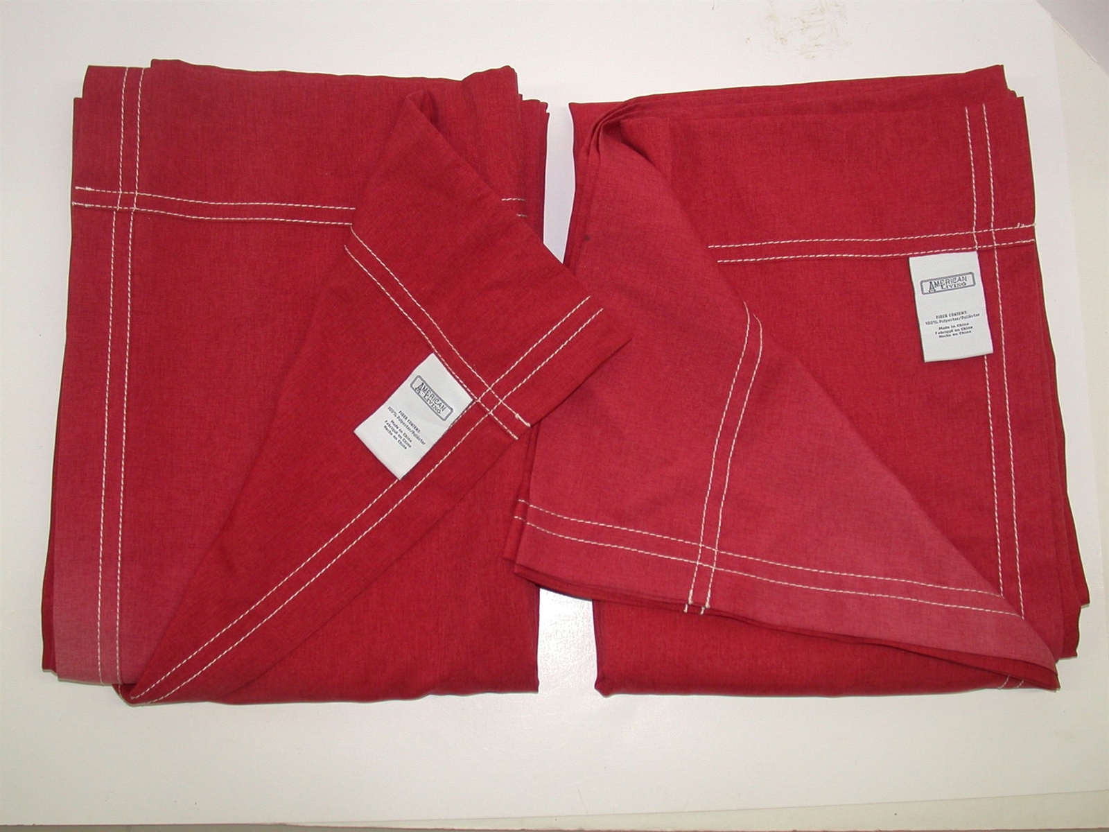 (1) Pair American Living Rod Pocket Curtains ~ Burgundy ~ 43″W X 84″L Each Panel