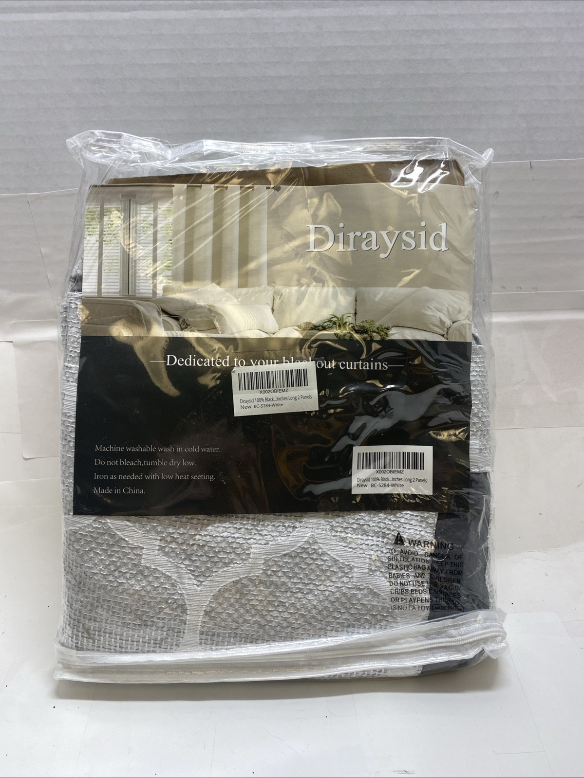 Diraysid 100% Blackout White Curtains Linen Curtains (2 Panels, W52 x L84 Inch)