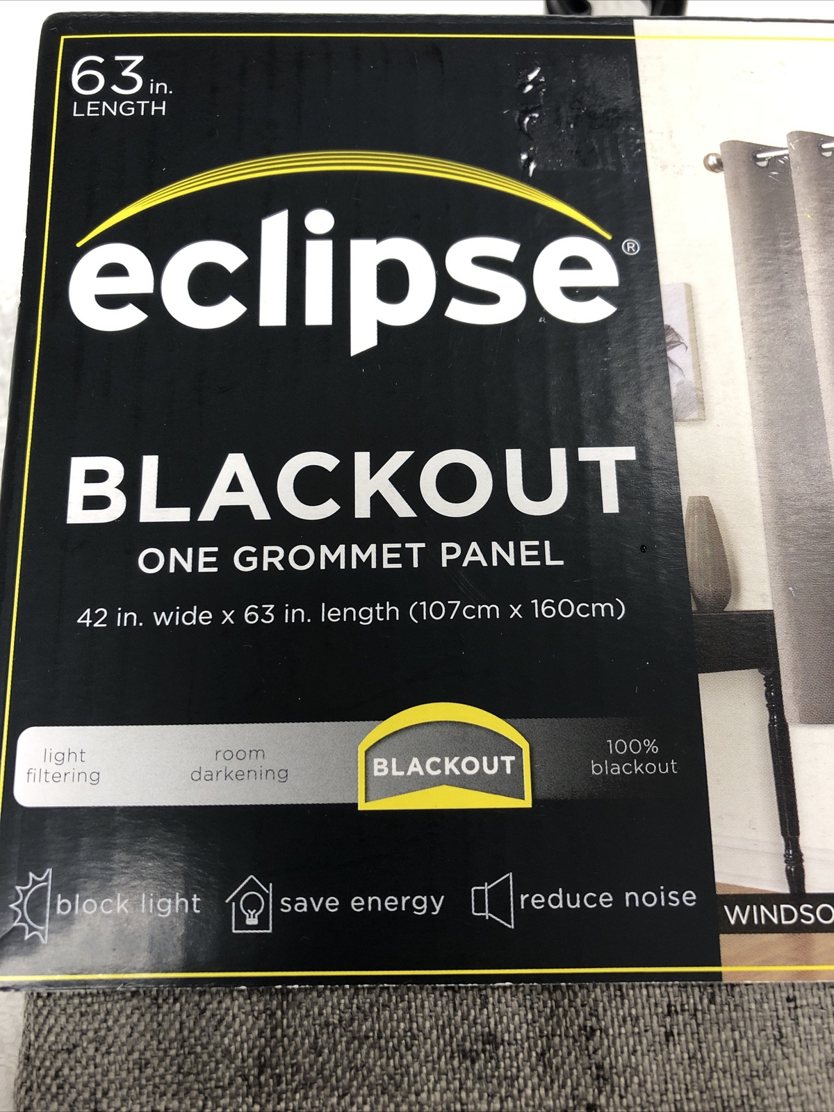 Eclipse Blackout One Grommet Panel 42in W x 63in L Smoke