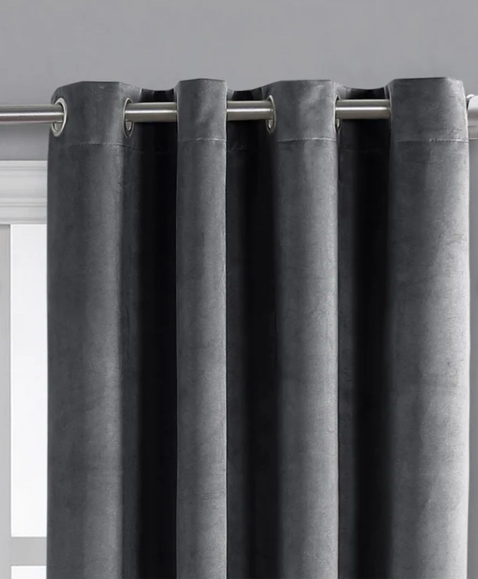 Silk Home Velvet Total Blackout Curtains Insulated 52″X84″ 2 Panels, Gray