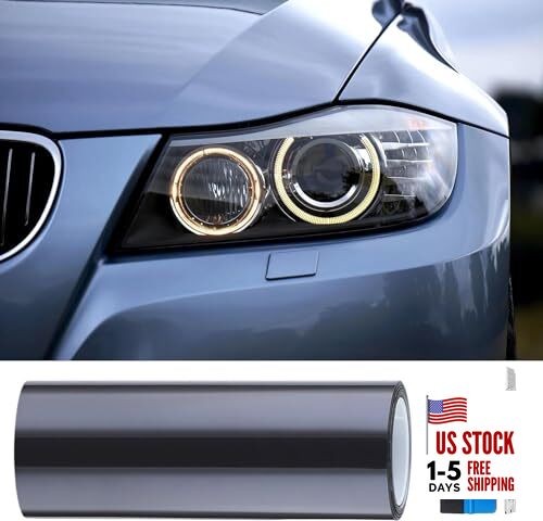 Headlight Taillight Tint Air-Release Vinyl Wrap Film 12″ x 4ft Light Black