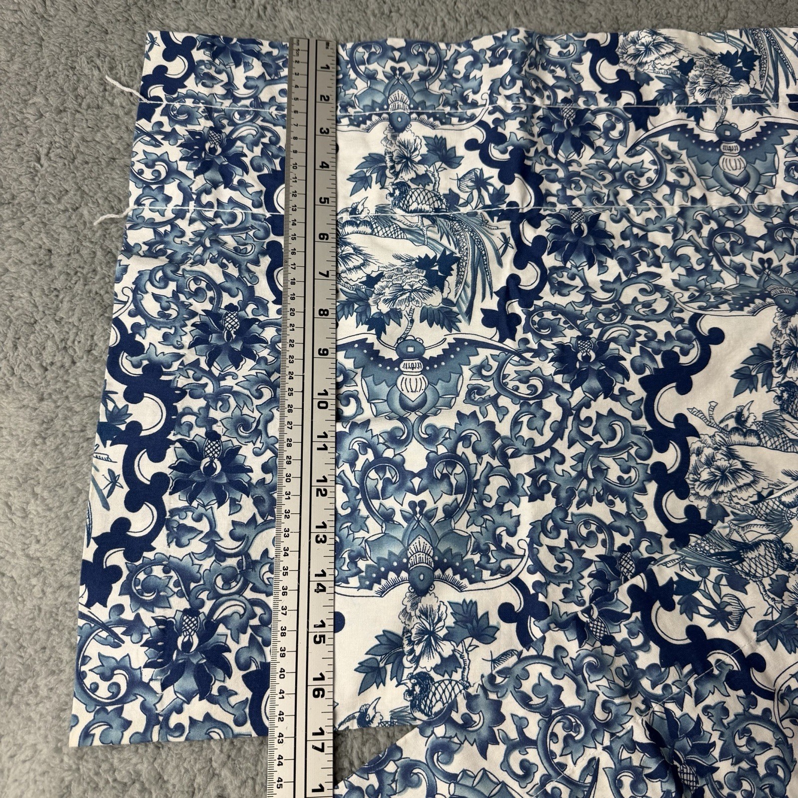 Ralph Lauren TAMARIND Valance Porcelain Blue 80 x 17 Lined Cotton EUC Home