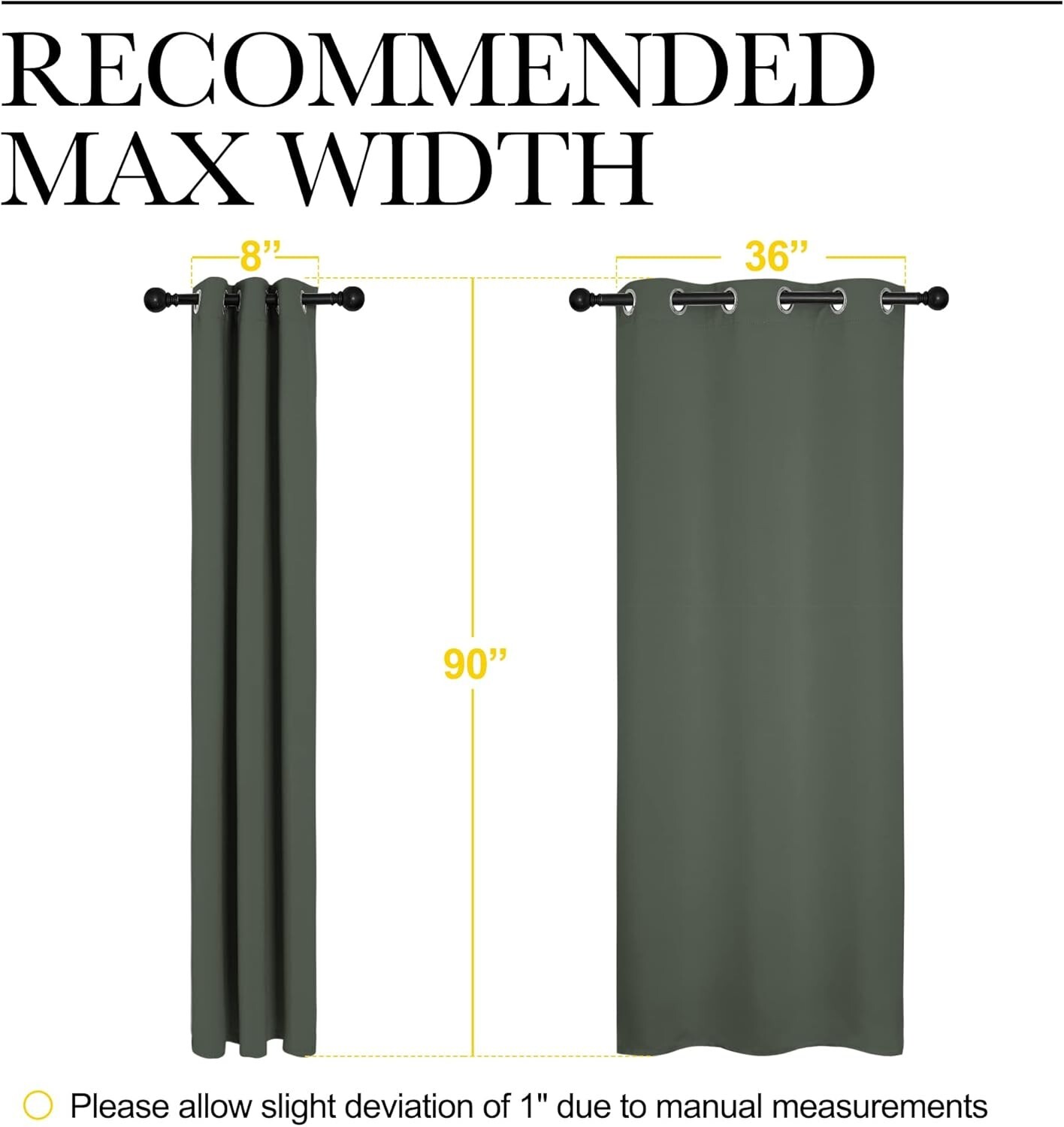 2 PCS Dark Mallard 90″L x 42″W Privacy Protection Darkening Curtains For Bedroom