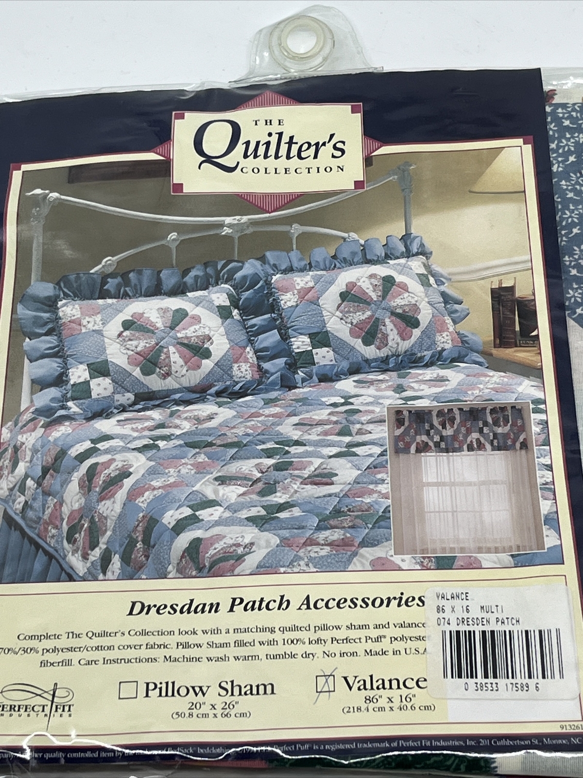 Vintage The Quilter’s Collection Multicolor Dresden Patch Window Valance 86”x16”
