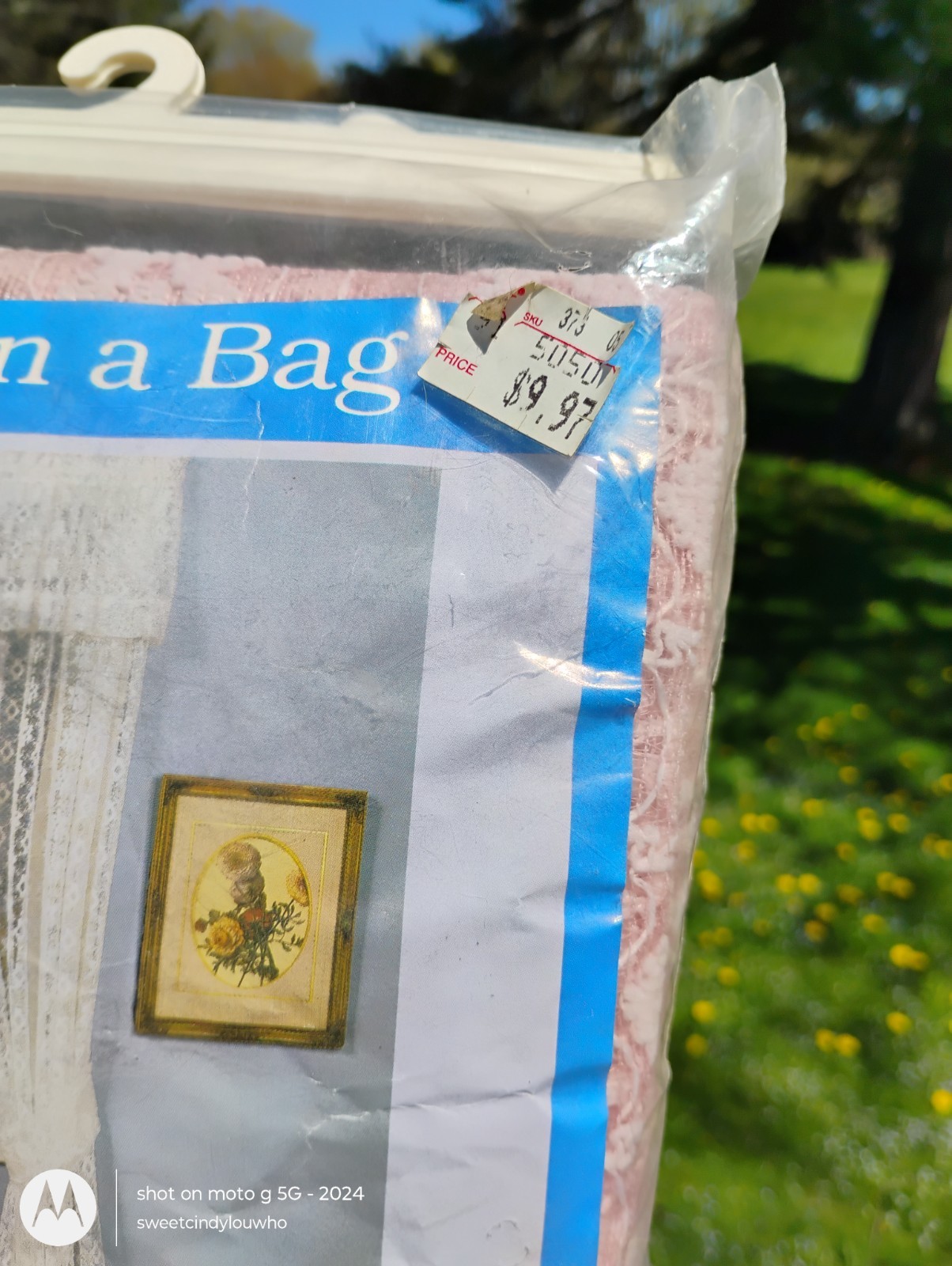 window in a bag vintage lace curtains tea rose light mauve Beacon Looms NEW NIP