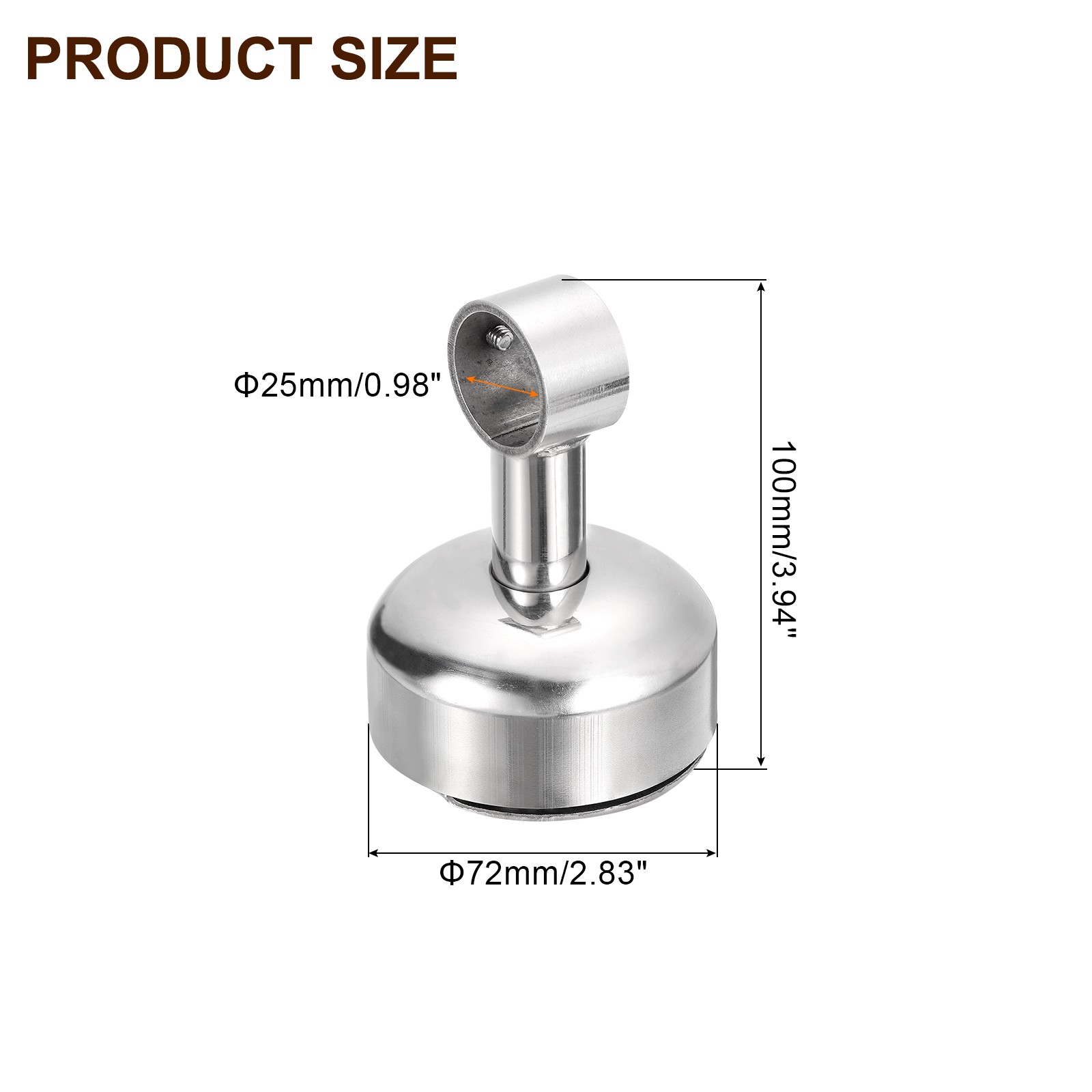 4 Set Ceiling Mount Curtain Rod Bracket 25mm/0.98″ Pipe Length 100mm/3.94″