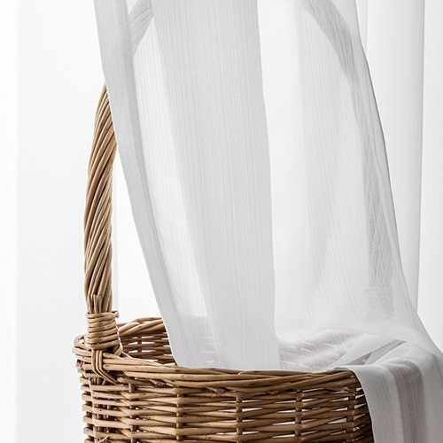 White Striped Vertical Tulle Curtains Window Decor Sheer Curtains Custom Drapes
