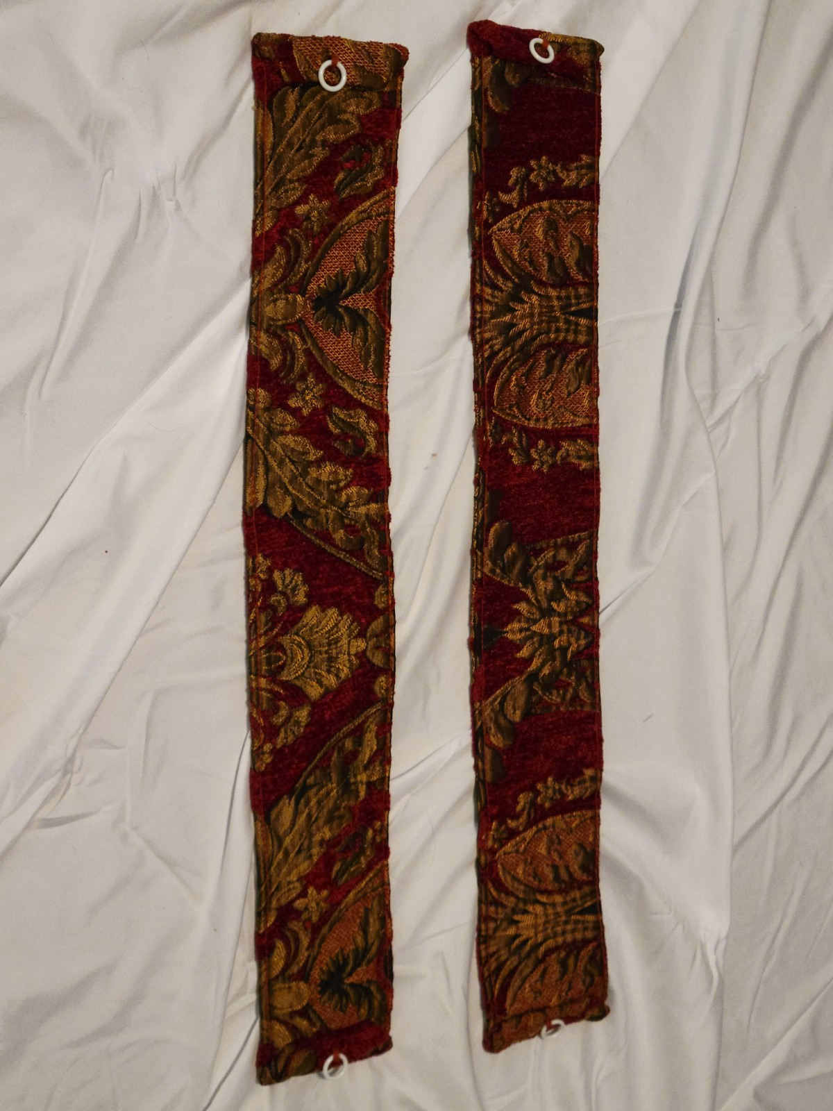 Croscill Imperial Empress Gold & Burgundy Brocade Curtain Tieback 2 Pc Set