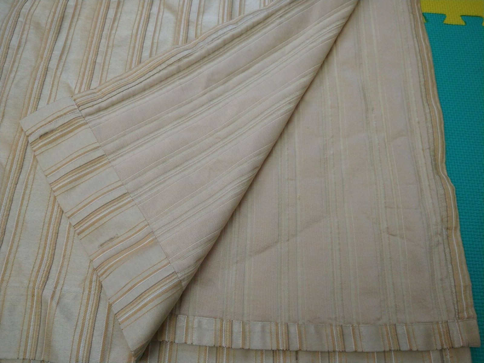 Croscill Home Panel Curtain 70″ W x 73″ L Beige Gold Striped 100% Polyester
