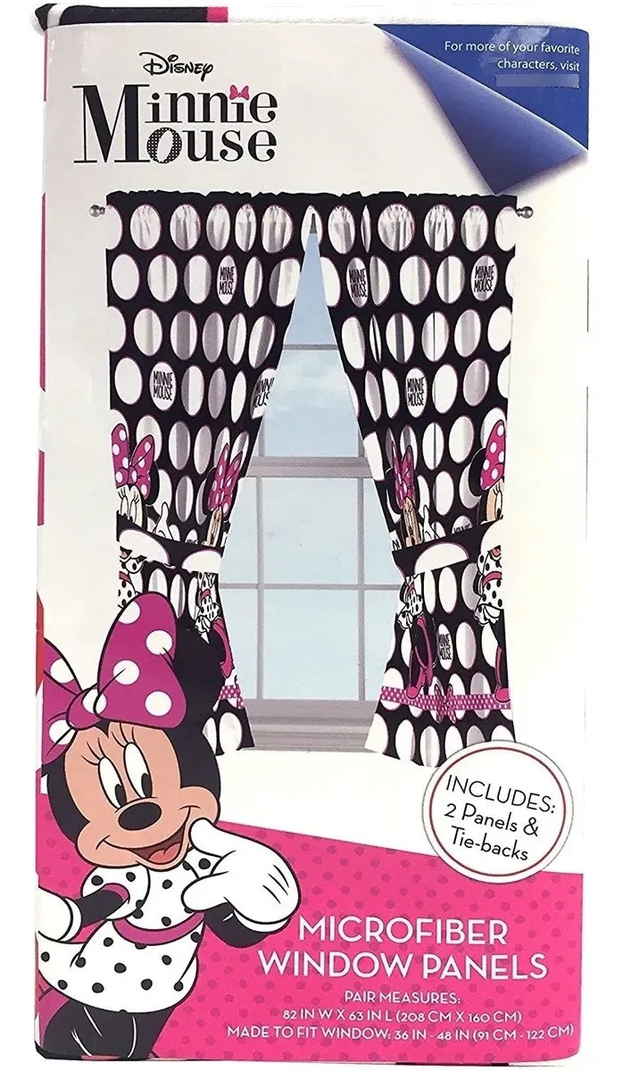 Disney Minnie Mouse «Dots» Girls Bedroom 4pc Window Panels {84in x 63in}