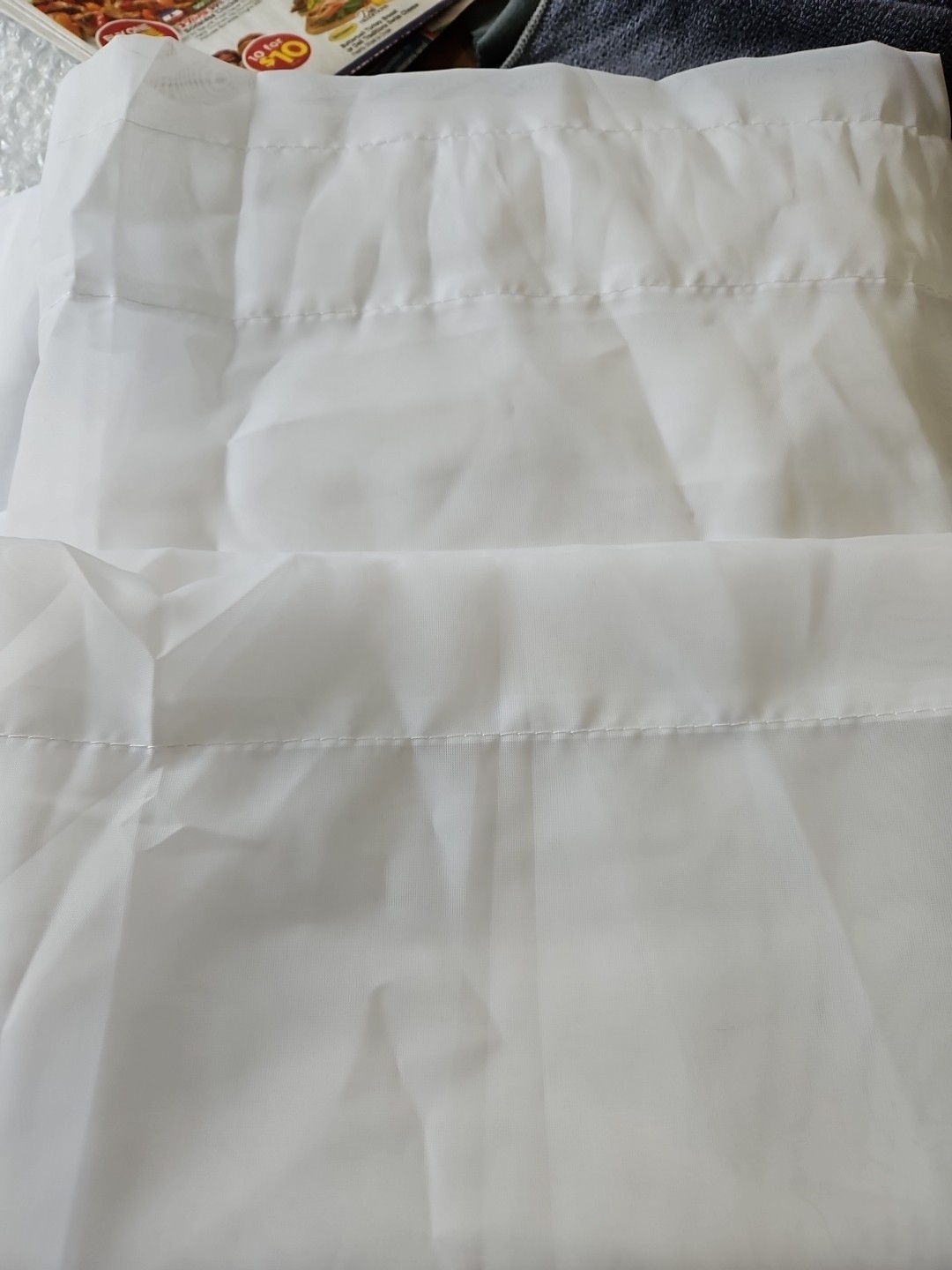 Voile Sheer Single Rod Pocket Curtain Panels Solid Polyester White 42 x 90″