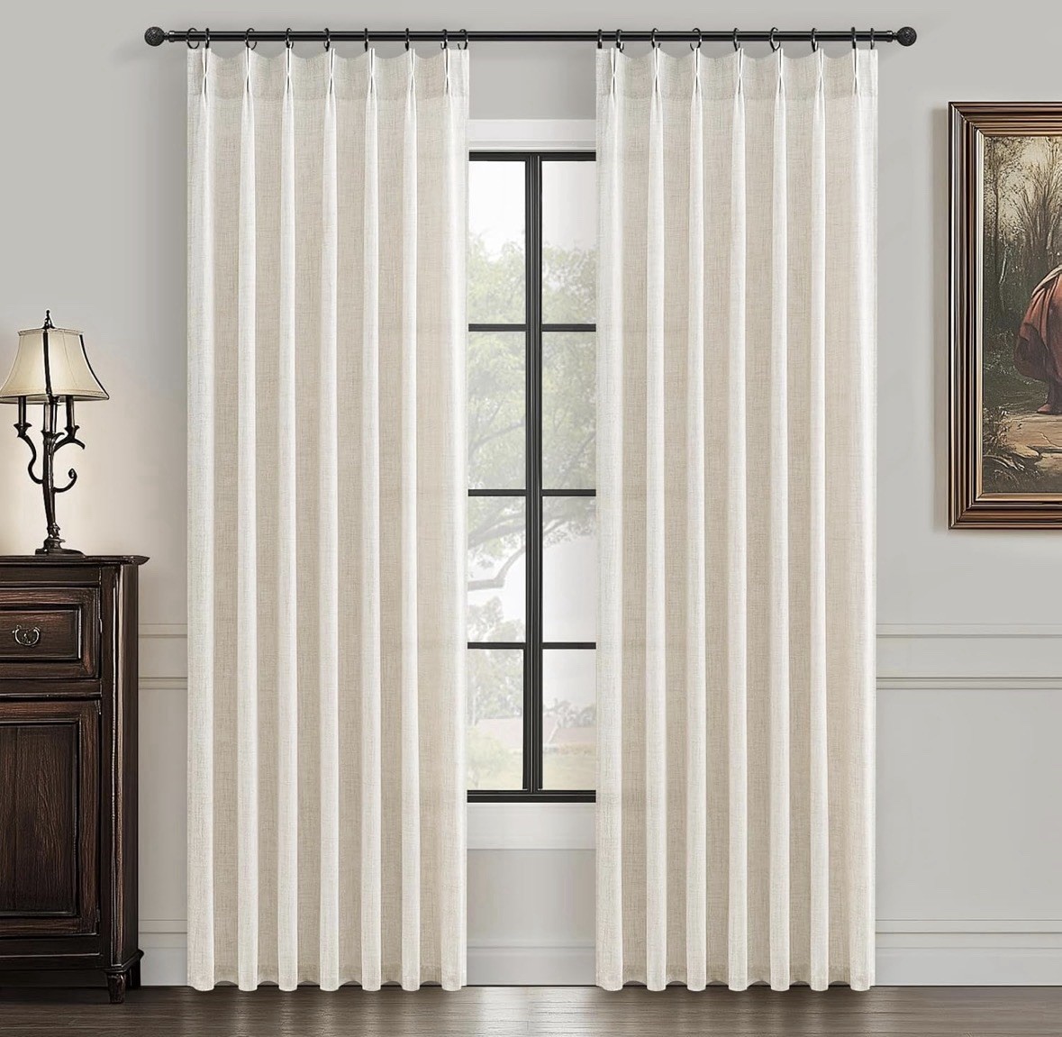 Custom Pinch Pleated 78 Inch Dining Room Curtains 2 Panels Set