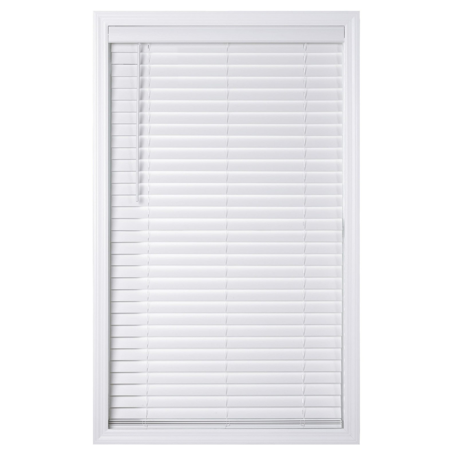 2″ Cordless Faux Wood Horizontal Blinds, White, 47″ W x 64″ L