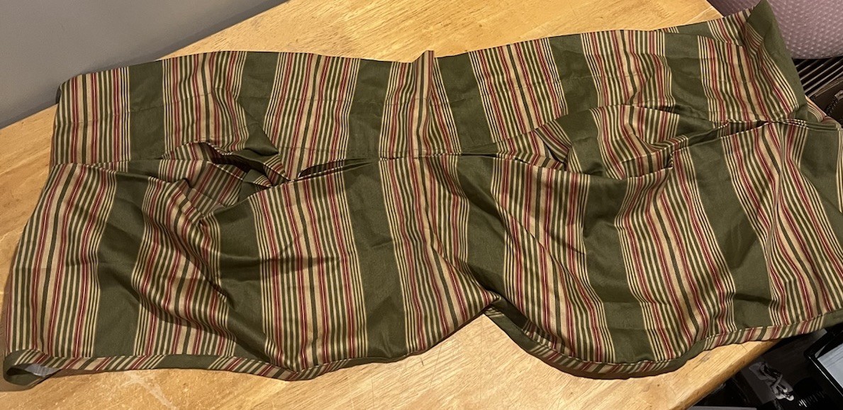 WAVERLY Classics Sweetwater Stripe Olive Green Amanda Curtain Valance 80×17″