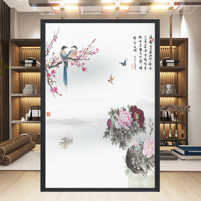Classicl Window Decal Chinese Style Flower Birds Static Cling Stickers