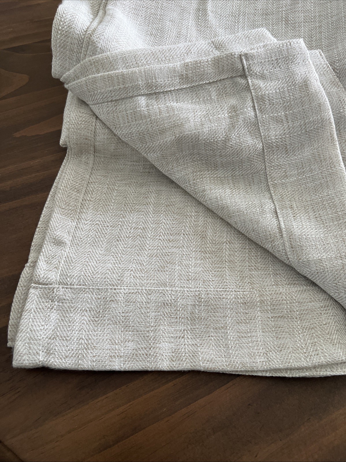 2 Ralph Lauren Curtains Back Tab Panels Linen Look Polyester Natural Beige 54×84