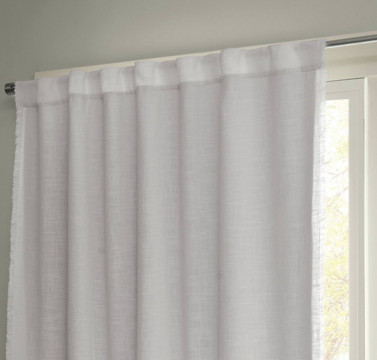 50″x63″ Blackout Slub Weave Raw EdgeCurtain Panel White – Threshold™ T94