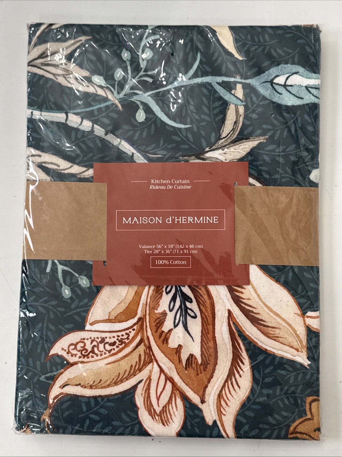 Maison d’Hermine, Kitchen Curtain Set, 2 Piece, 56″ x 18″ & 25″ x 36″