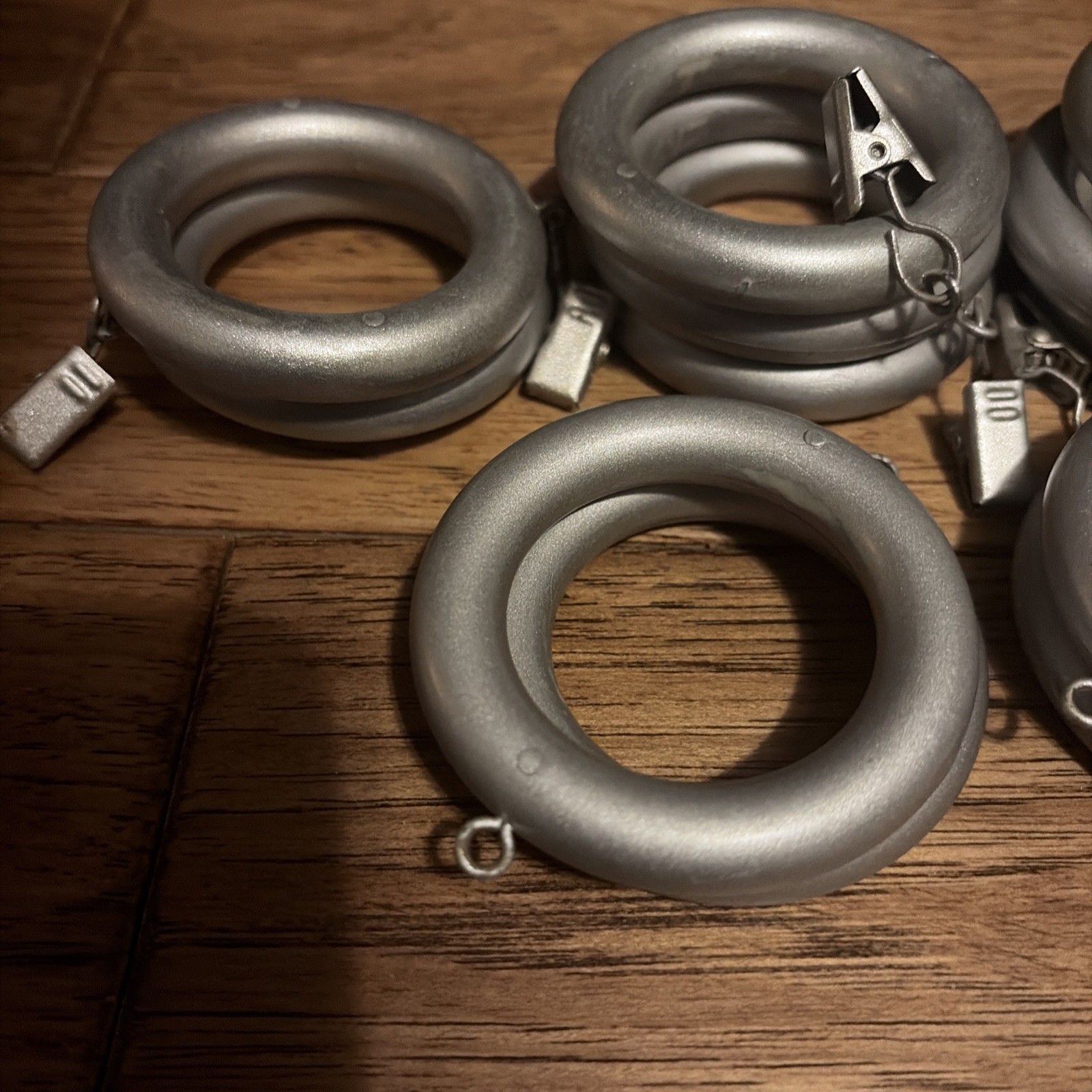 Lot of 12 Curtain Rod Round Rings metal Eye Hooks