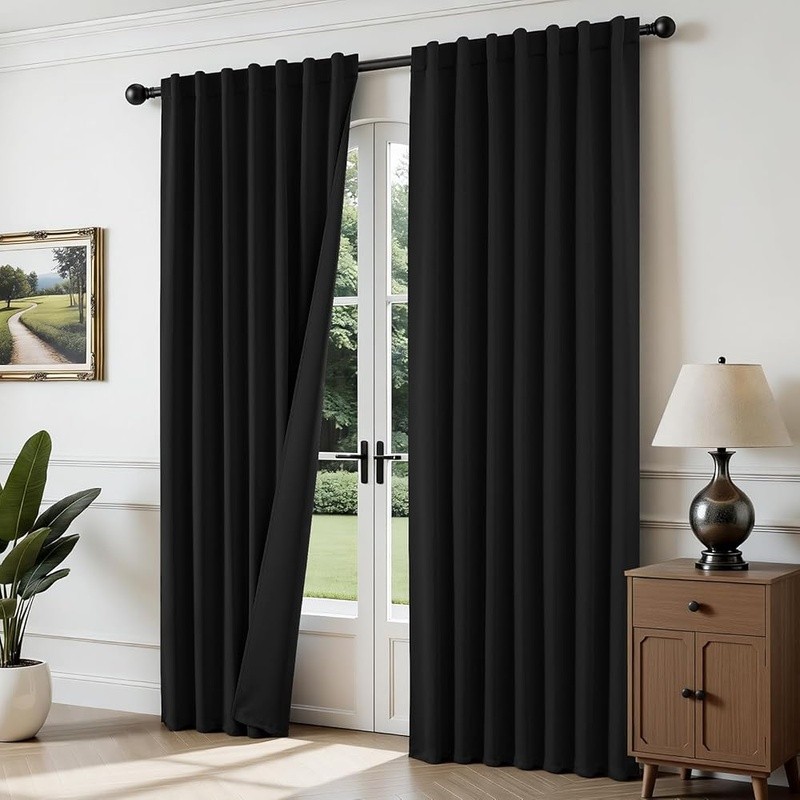 Premium Thermal Insulated Noise Reducing Blackout Curtains Bedroom Living Room