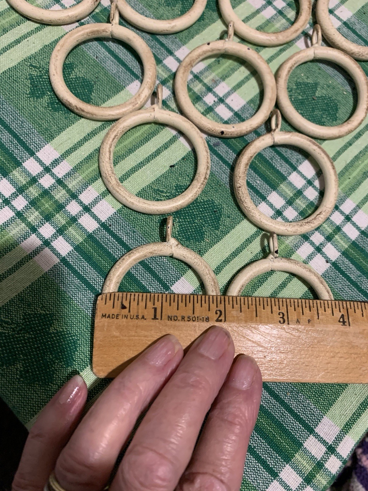 ❤️Wrought Iron Lot Of 16 For Drapery 1.50” Rings Antique White Color Matt Finish