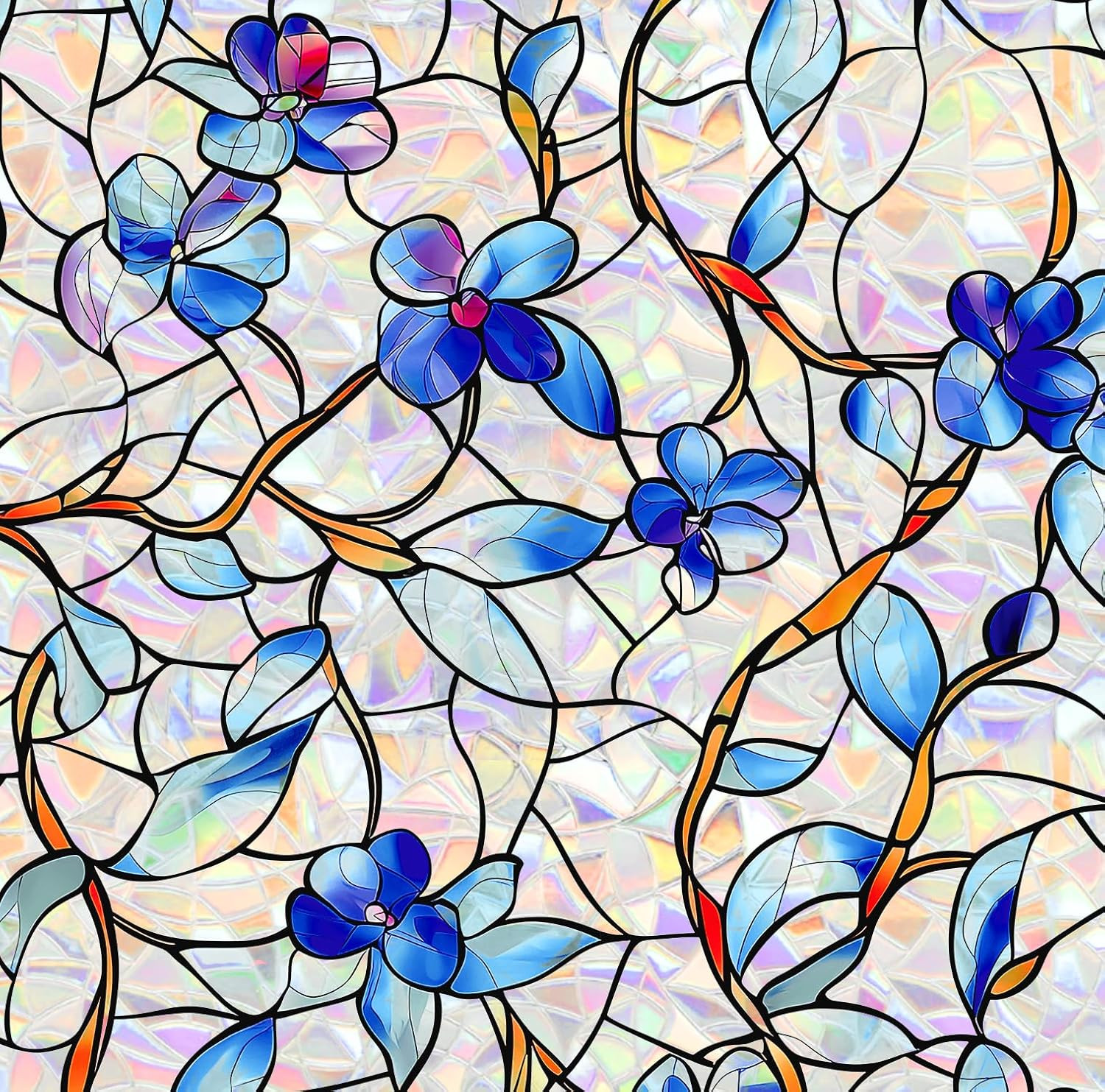 Window Film Stained Glass Decorations Static Clings Sticker for Home Room