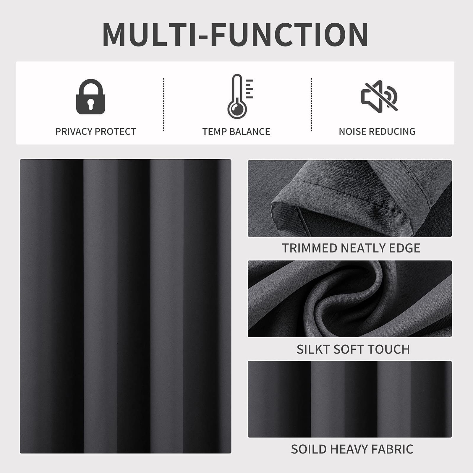Joydeco Blackout Curtains 72 Inch Length 2 Panels Set Thermal Insulated Long