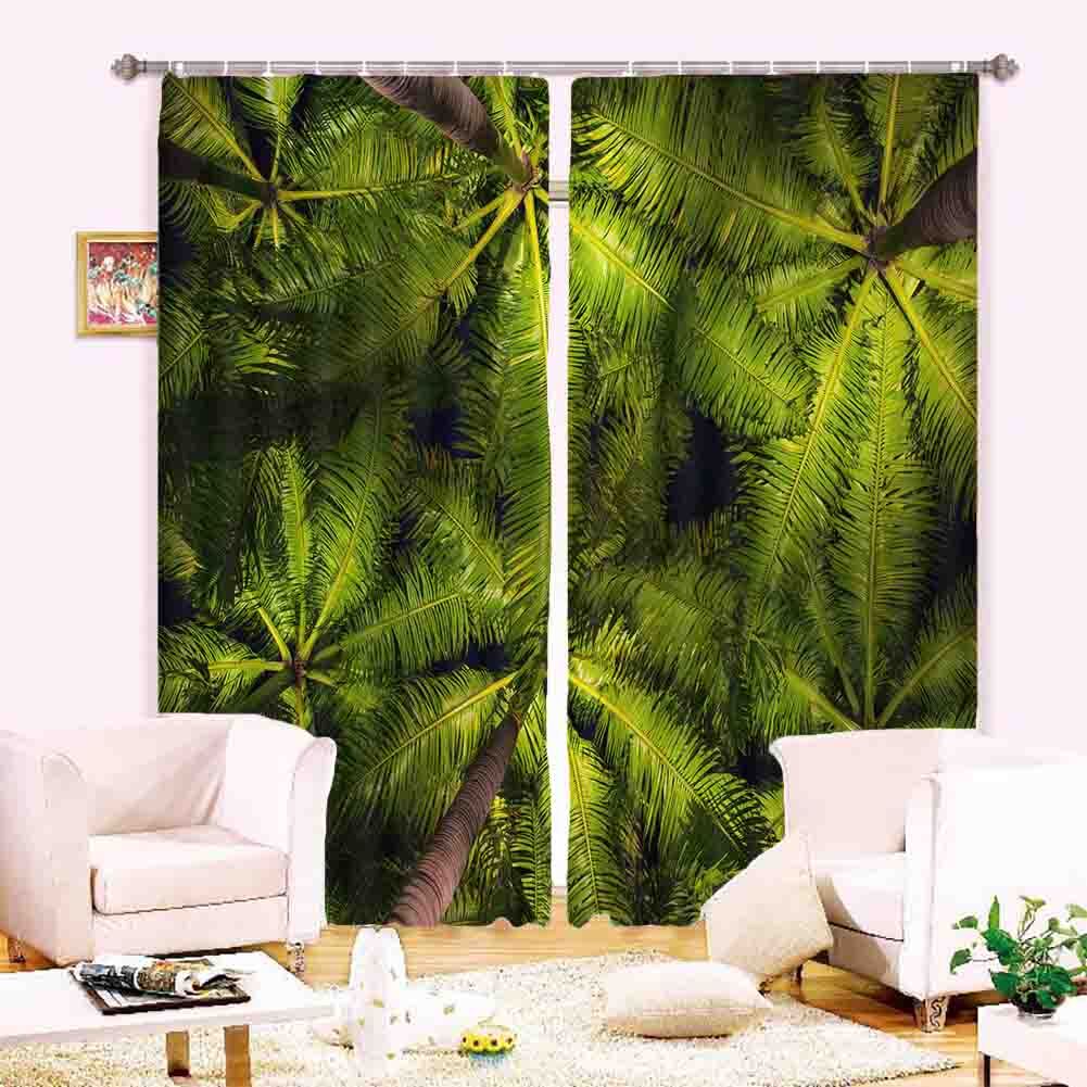 Great Forest Banana Leaf 3D Blockout Photo Print Curtain Fabric Curtains Window