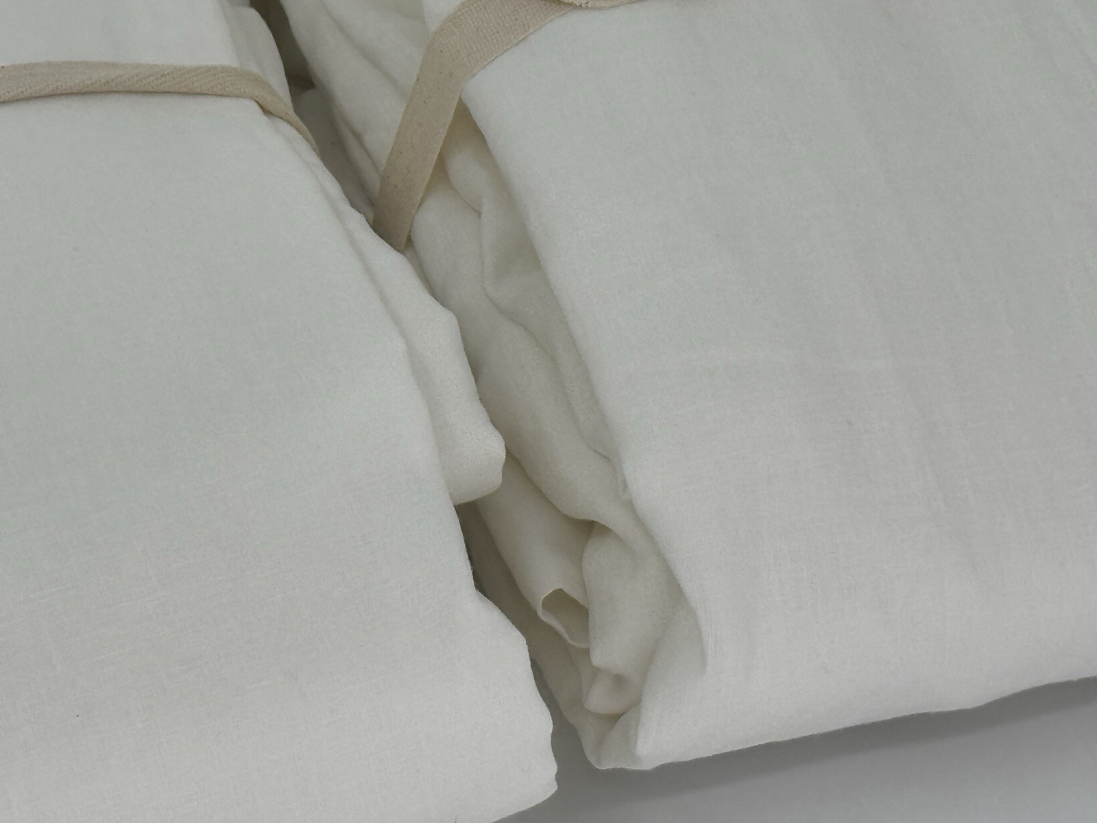 New Set/2 CUSTOM West Elm European Flax Linen Cotton Lined Curtain, White 90×104