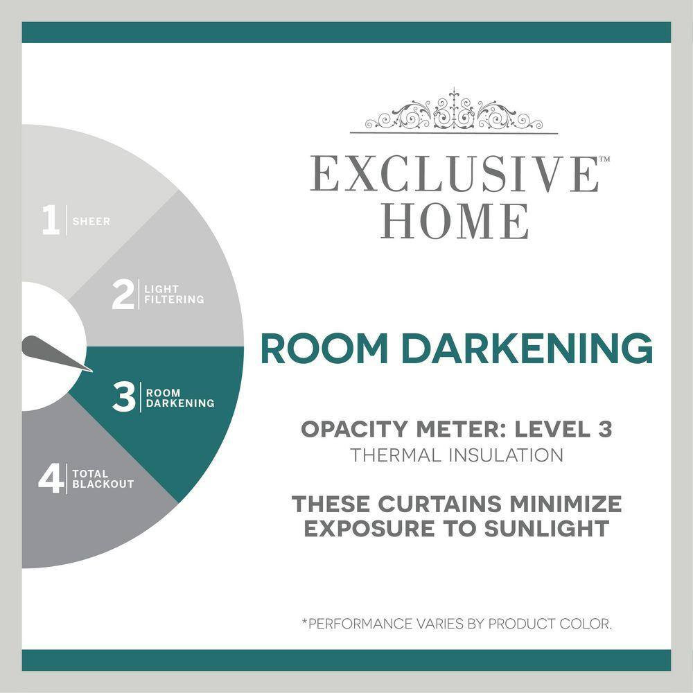 Kilberry Dove Grey Nature Woven Room Darkening Grommet Top Curtain, 52 In. W X 6