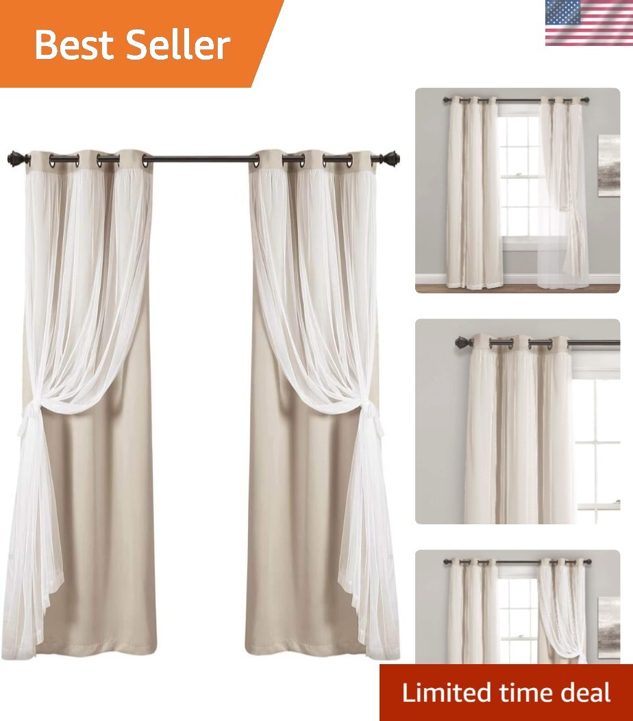 Sheer Grommet Curtains With Insulated Blackout Lining, Window Curtain Panels,…