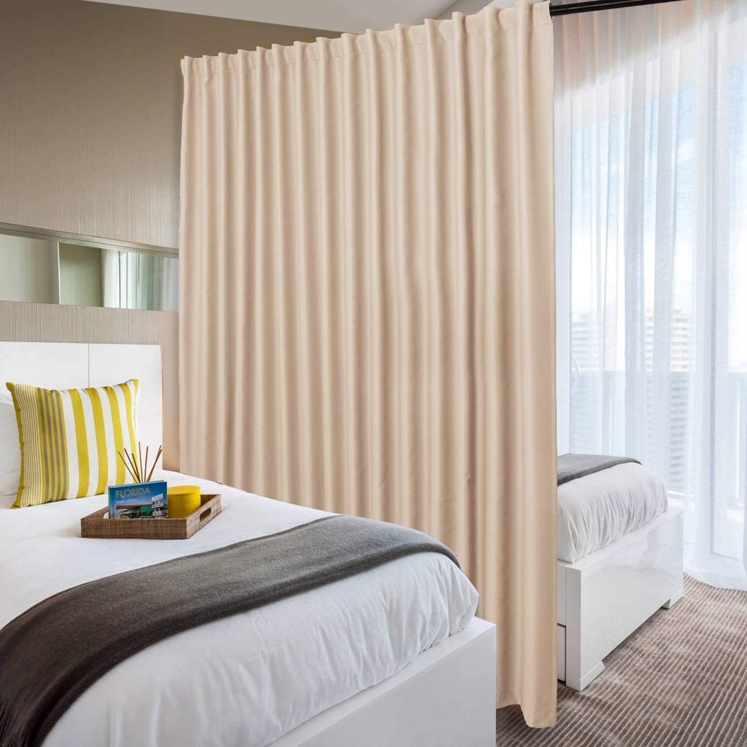 Patio Sliding Door Curtains – Extra Wide Curtains for Glass Door, Privacy Room D
