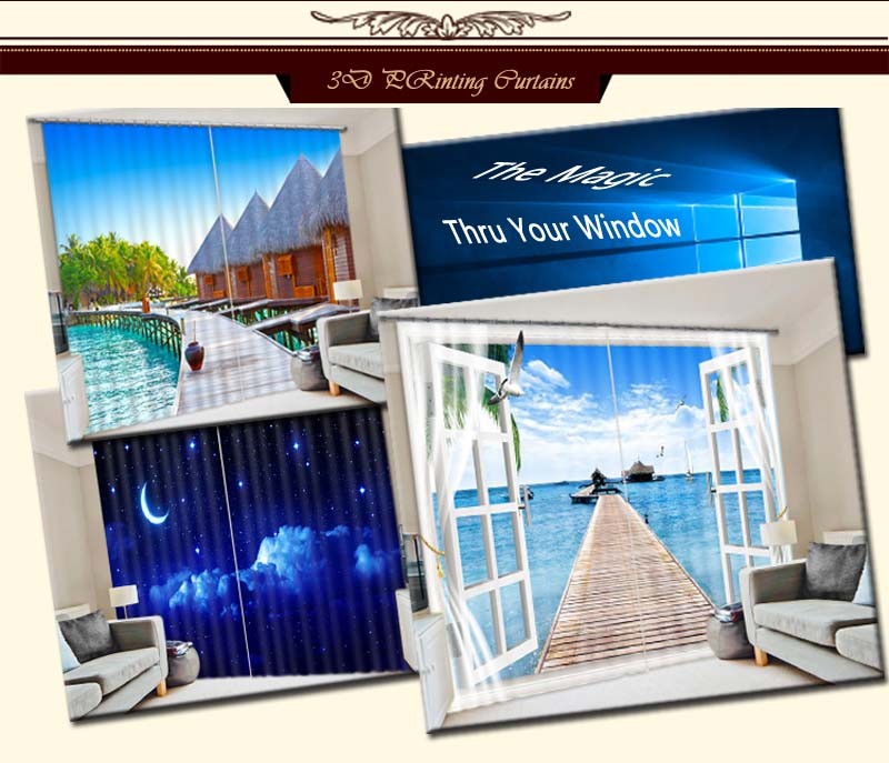 Protruding Letter Color 3D Curtain Blockout Photo Printing Curtains Drape Fabric