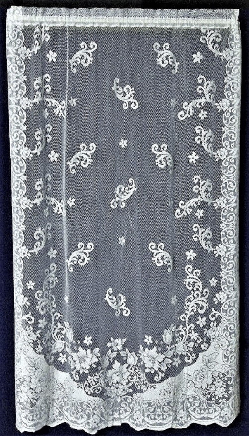 60″ x 84″ White Lace Window Panel Old World Cotton Blend Livingroom Bedroom