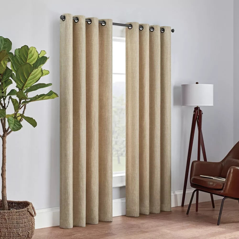 ⚡️1pc Blackout Rowland Curtain Panel – Eclipse-color Khaki size 52″W x 95″L