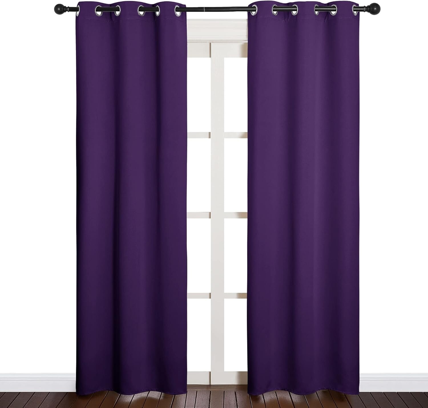 2PCS Royal Purple 84″L x 34″W Protection Privacy Darkening Curtains For Bedroom