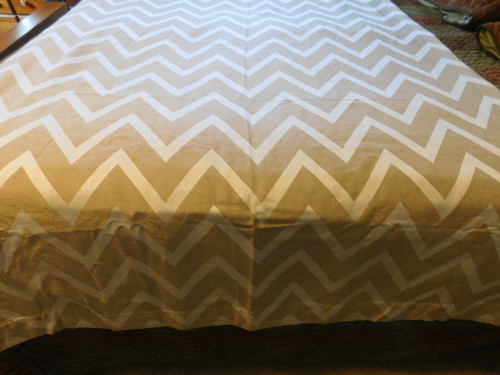 CRATE AND BARREL 2 CURTAIN PANELS: 50×108 EACH, SILK BLEND, WHITE/BROWN