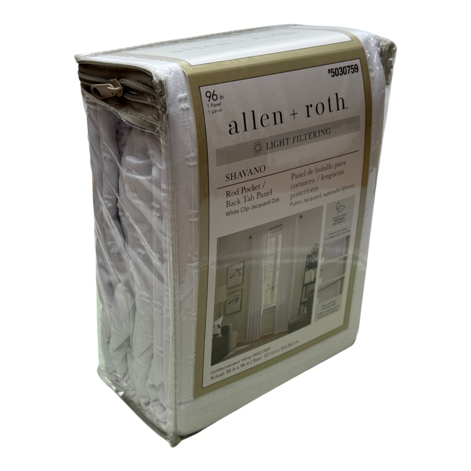 2PK – Allen + Roth 50 x 96 Shavano Ivory Linen Rod Pocket Curtain Panel, 5030759
