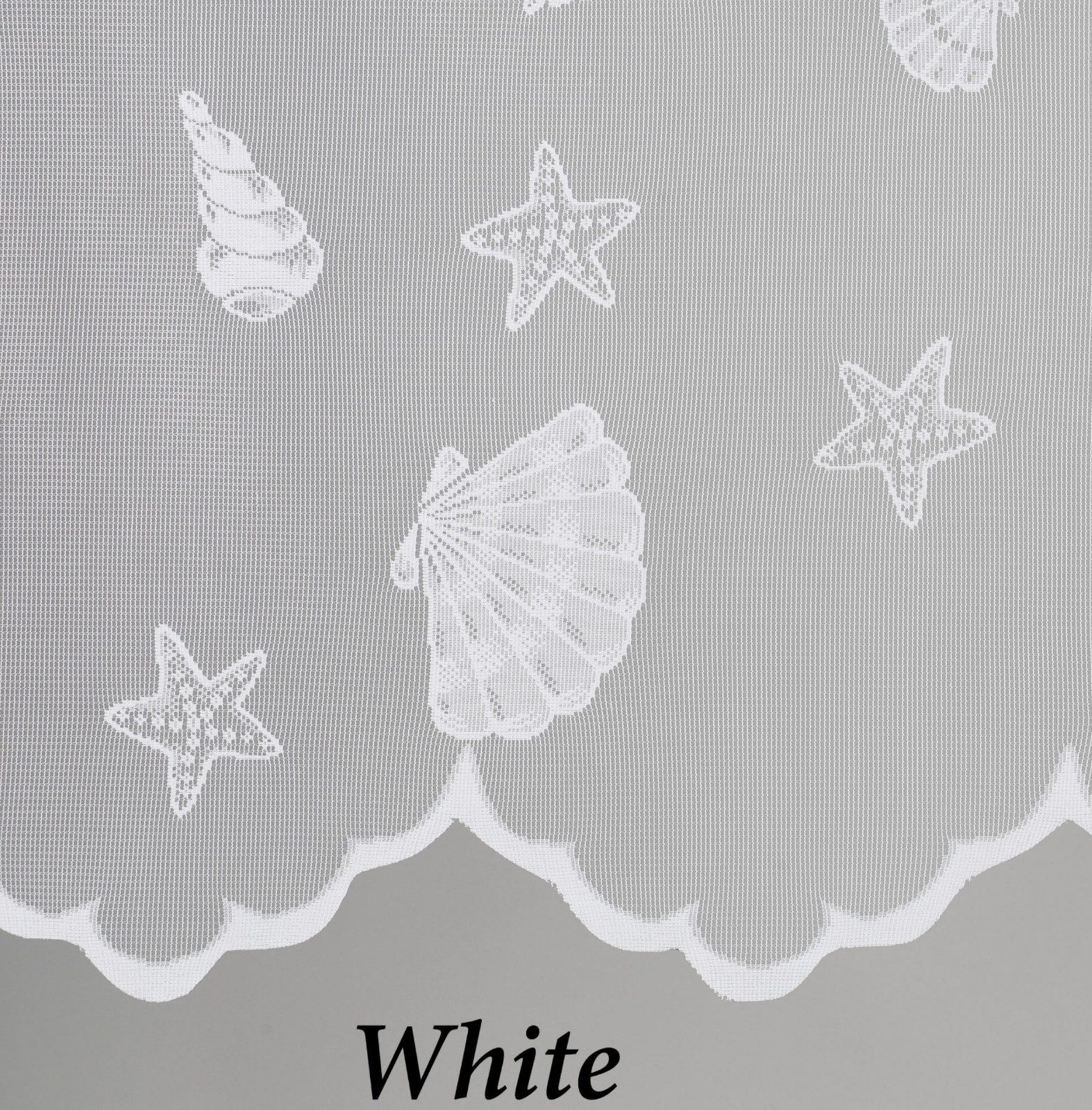Seashells Lace Swag Valance Pair 56 x 38